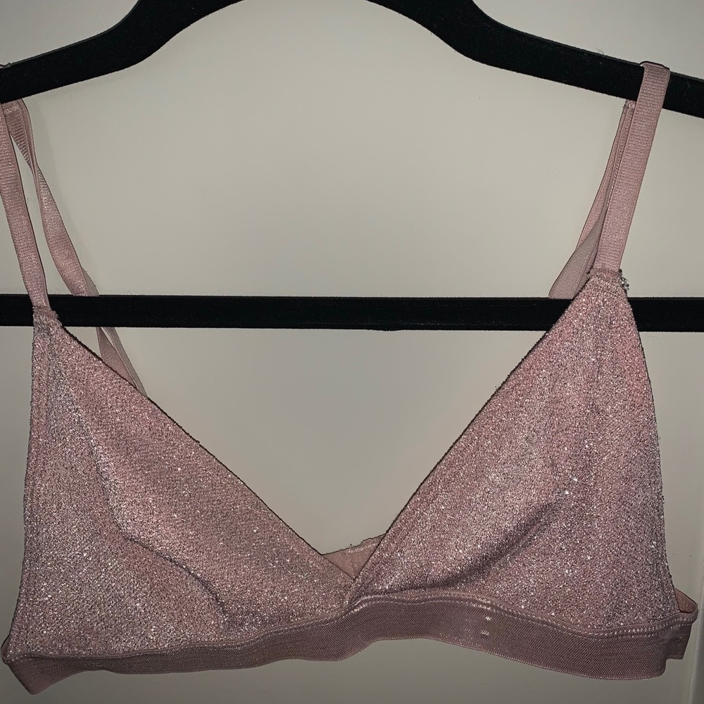 Sparkly pink clip back bralette